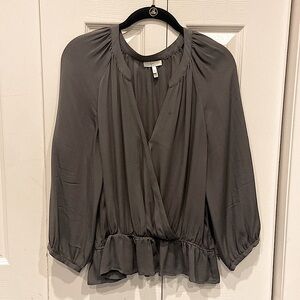 Joie Charcoal Grey Matt Silk blouse
